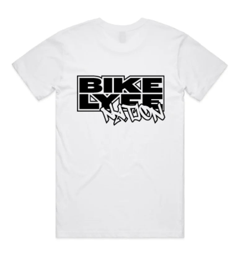 Bike Lyfe Nation Logo ADULT T-Shirt - White