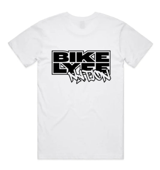 Bike Lyfe Nation Logo ADULT T-Shirt - White