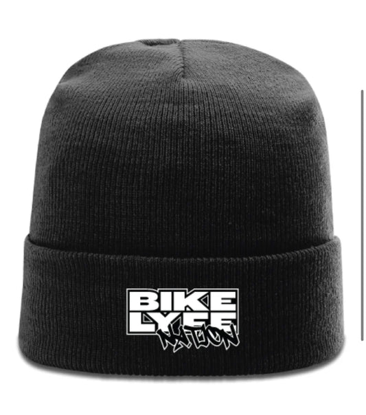 Bike Lyfe Nation Logo Knit Cuffed Beanie - Black